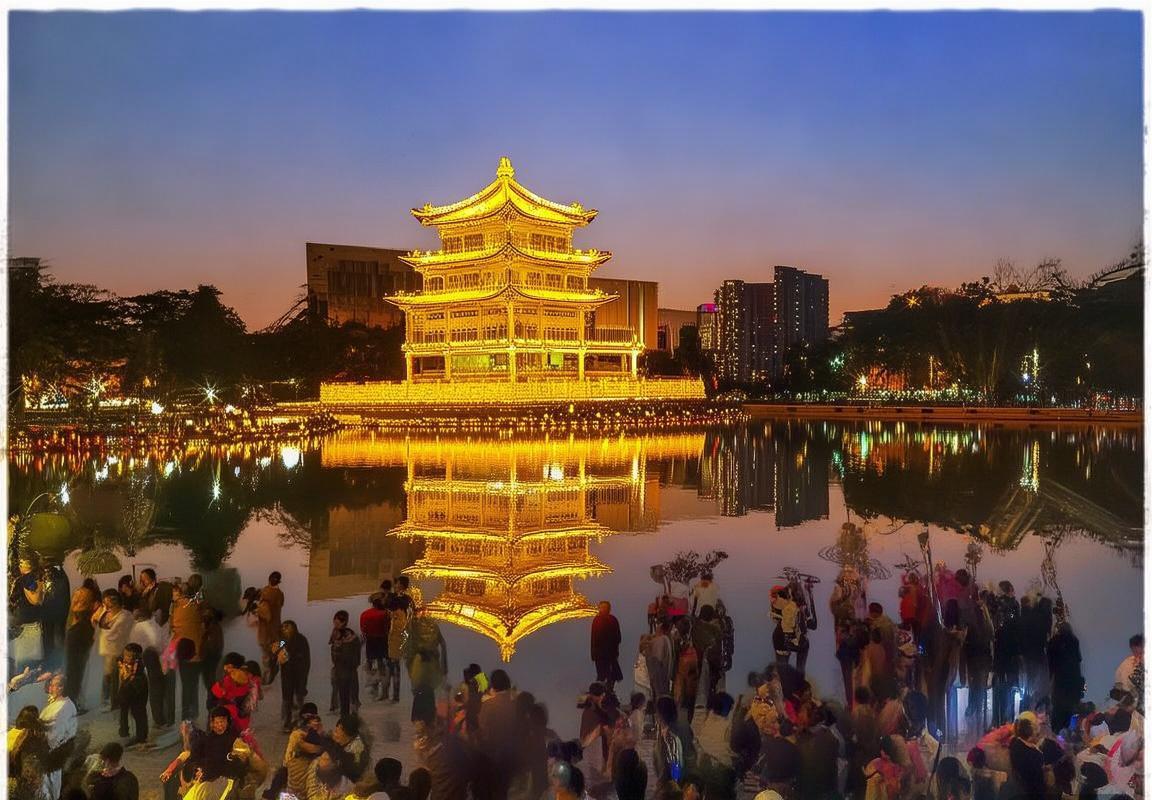 喷水池住宿-花果园白宫夜景-贵阳旅游避坑
